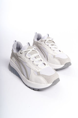 Bari Kadın Yüksek Taban Sneaker Bağcıklı Spor Günlük Ayakkabı