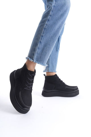 Kadın Bağcıklı Kalın Tabanlı Günlük Bot Floor