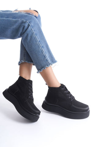 Kadın Bağcıklı Kalın Tabanlı Günlük Bot Floor