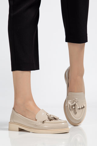 Kadın Loafer Makosen Günlük Ayakkabı Lipa Bej