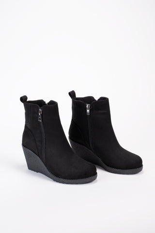 Kadın Dolgu Topuk Fermuarlı Günlük Bot Sandis