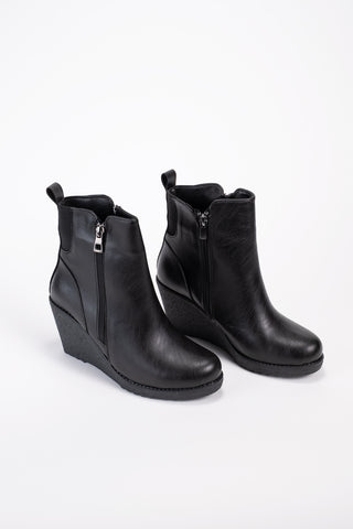 Kadın Dolgu Topuk Fermuarlı Günlük Bot Sandis