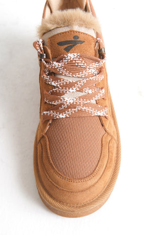 Kadın Kalın Taban Bağcıklı Günlük Sneaker Ayakkabı Remi Taba Süet