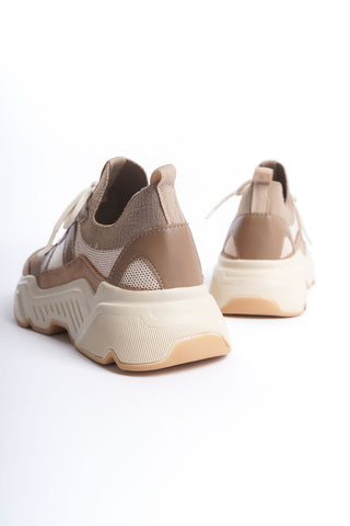Alexia Kadın Sneaker Yüksek Taban Bağcıklı Triko spor Ayakkabı