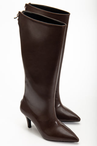 Kadın Sivri Burun Arkadan Fermuarlı Çizme Perra