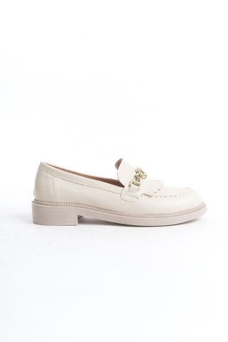 Kadın Loafer Makosen Casual Tokalı Günlük Ayakkabı Tery Bej