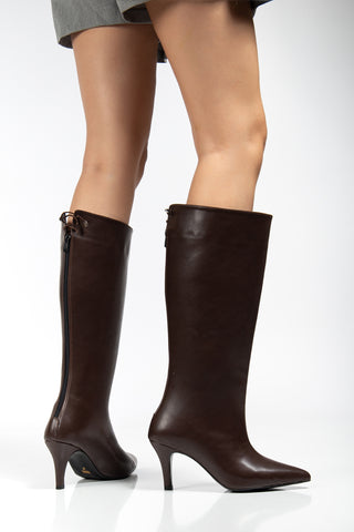 Kadın Sivri Burun Arkadan Fermuarlı Çizme Perra