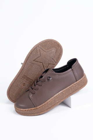 Kadın Loafer Günlük Comfort Ayakkabı Casual Makosen Naomi Kahve Cilt