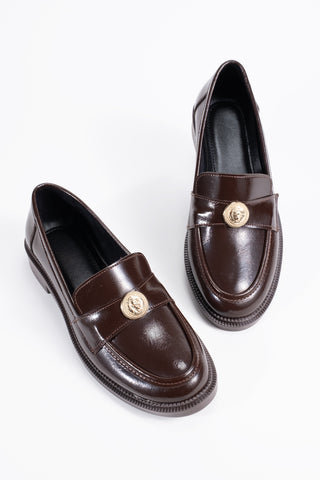 Kadın Loafer Makosen Casual Gold Aksesuar Detaylı Günlük Ayakkabı Mircea Kahve