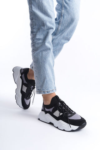 Alexia Kadın Sneaker Yüksek Taban Bağcıklı Triko spor Ayakkabı