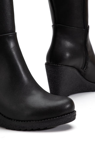 Kadın Dolgu Taban Fermuarlı Günlük Çizme Refa