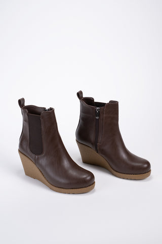 Kadın Dolgu Topuklu Lastikli  Fermuarlı Günlük Bot Florea