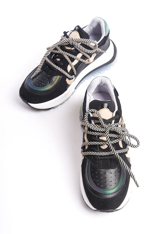 Riva Kadın Yüksek Şeffaf Taban Sneaker Bağcıklı Spor Günlük Ayakkabı