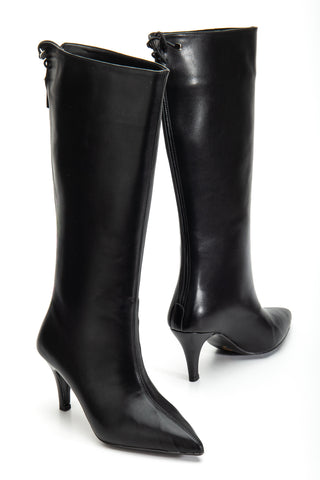 Kadın Sivri Burun Arkadan Fermuarlı Çizme Perra