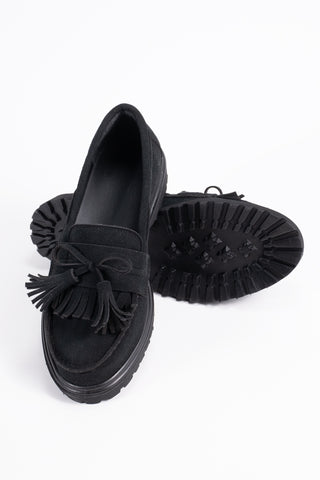 Kadın Loafer Günlük Klasik Ayakkabı Casual Makosen Deni Siyah