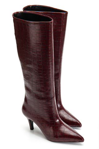 Kadın Sivri Burun İnce Ökçe Çekme Günlük Çizme Sleek