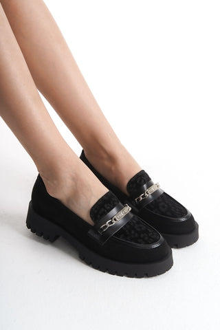 Kadın Loafer Makosen Casuel  Tokalı Günlük Ayakakbı Voth Siyah