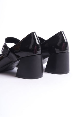Kadın Küt Burun Atkılı Kalın Topuklu Günlük Klasik Stiletto Ayakkabı Lady