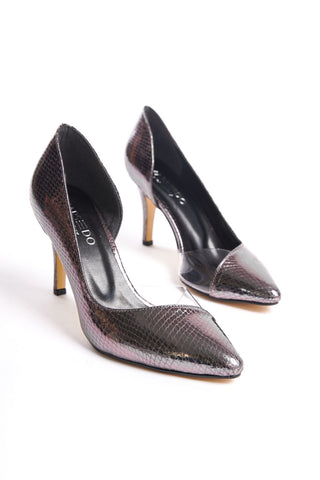 Ella Kadın Asimetrik Yanı Açık Stiletto Sivri Burun Topuklu Günlük Ayakkabı