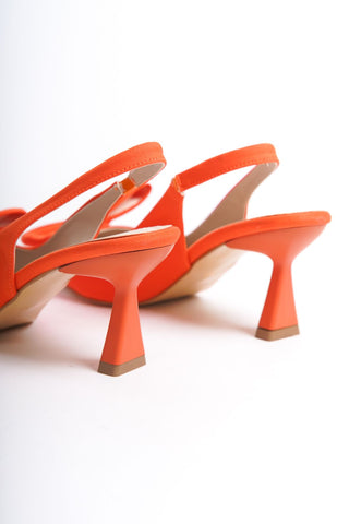 Arina Kadın Sivri Burun Fiyonk Detaylı Arkası Açık Abiye Klasik Topuklu Stiletto Ayakkabı