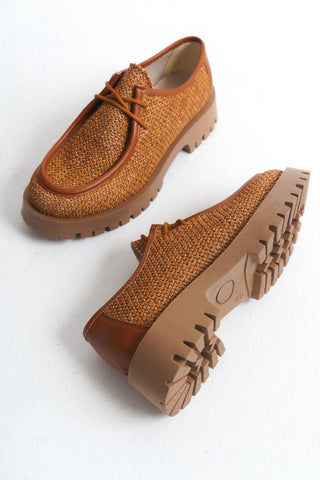 Kadın Loafer Makosen Casuel Bağcıklı Günlük Ayakkabı Petra Taba