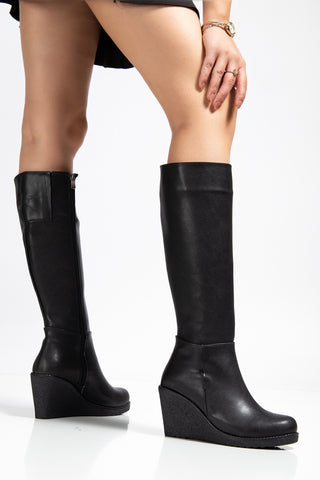 Kadın Dolgu Taban Fermuarlı Günlük Çizme Refa