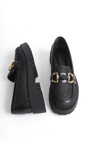 Kadın Loafer Makosen Casuel Tokalı Günlük Ayakkabı Terra Siyah