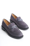 Kadın Loafer Makosen Casual Tokalı Günlük Ayakkabı Tery Gri