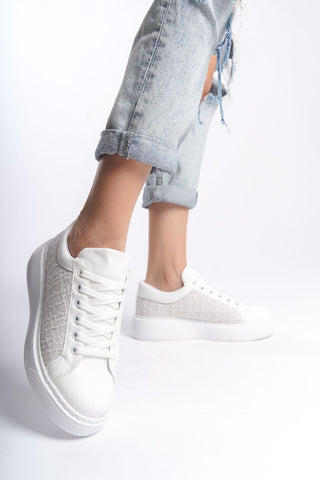Monza Kadın Sneaker Yüksek Taban Bağcıklı Günlük Spor Ayakkabı
