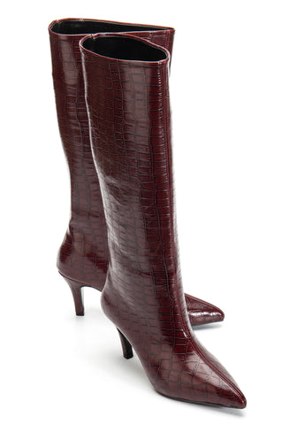 Kadın Sivri Burun İnce Ökçe Çekme Günlük Çizme Sleek