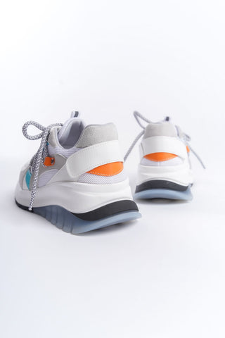 Riva Kadın Yüksek Şeffaf Taban Sneaker Bağcıklı Spor Günlük Ayakkabı