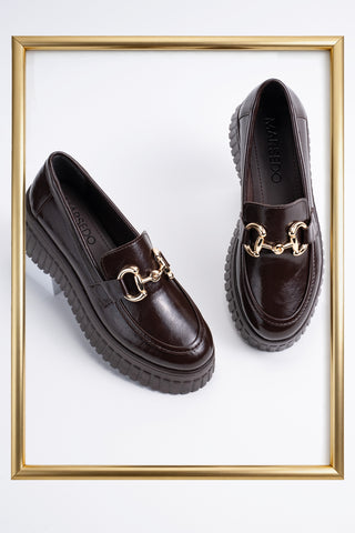 Kadın Loafer Makosen Casual Toka Detaylı Günlük Ayakkabı Sima