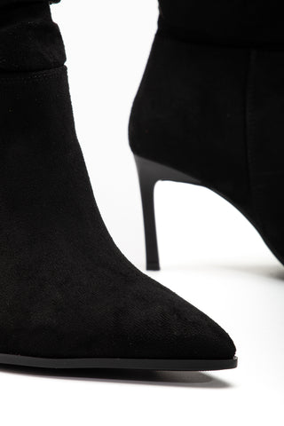 Kadın Sivri Burun İnce Topuk Körüklü Günlük Çizme Nata