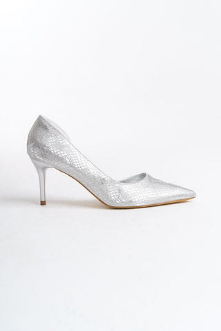 Kadın Sivri Burun İnce Topuk Stiletto Şık Abiye Günlük Ayakkabı Allure Gümüş