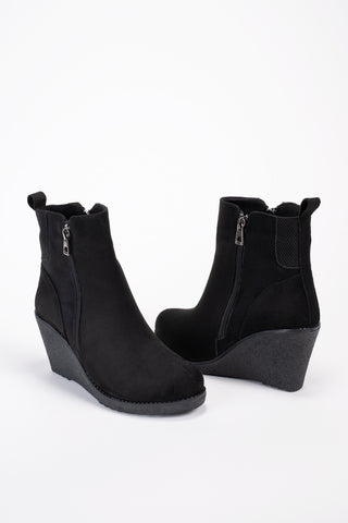 Kadın Dolgu Topuk Fermuarlı Günlük Bot Sandis