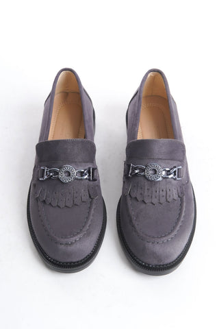 Kadın Loafer Makosen Casual Tokalı Günlük Ayakkabı Tery Gri