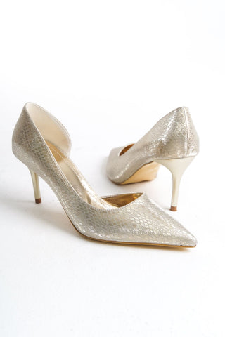 Kadın Sivri Burun İnce Topuk Stiletto Şık Abiye Günlük Ayakkabı Allure Gold
