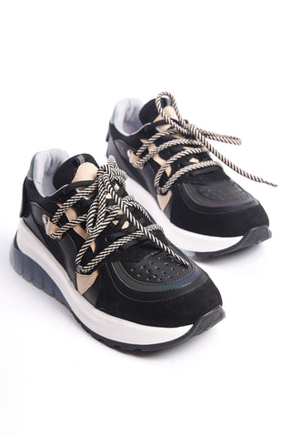 Riva Kadın Yüksek Şeffaf Taban Sneaker Bağcıklı Spor Günlük Ayakkabı