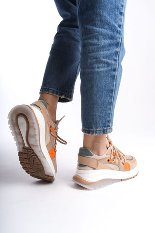 Riva Kadın Yüksek Şeffaf Taban Sneaker Bağcıklı Spor Günlük Ayakkabı