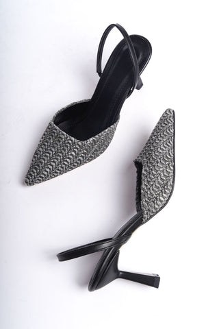 Femme Kadın Sivri Burun Topuklu Arkası Açık Günlük Stiletto Ayakkabı