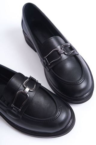 Kadın Tokalı Loafer Günlük Ayakkabı Tamara Siyah