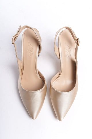 Olsen Kadın Sivri Burun Arkası Açık Bantlı Kalın Topuklu Stiletto Günlük Abiye Ayakkabı