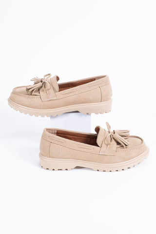 Kadın Loafer Günlük Klasik Ayakkabı Casual Makosen Deni Bej