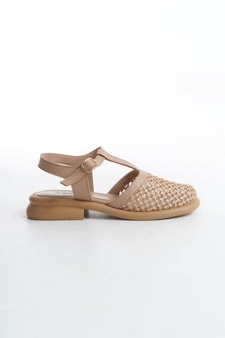 Kadın Poli Taban Önü Kapalı Hasır Bantlı Günlük Sandalet Lunin