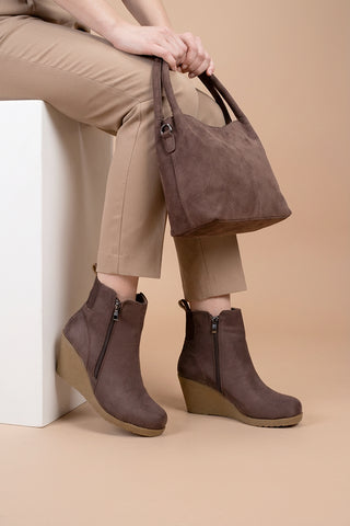 Kadın Dolgu Topuk Fermuarlı Günlük Bot Sandis