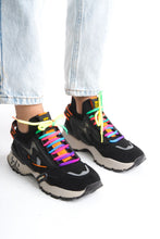 Görseli Galeri görüntüleyiciye yükleyin, Kadın Sneaker Yüksek Taban Bağcıklı Spor Ayakakbı Flexy Siyah
