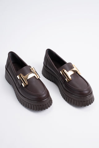 Kadın Günlük Ayakkabı Loafer Makosen Toka Detaylı Rahat Düz Topuk Marian