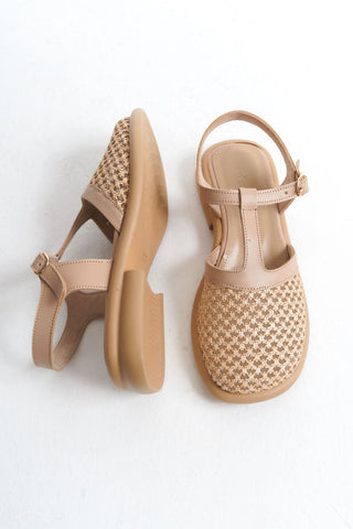 Kadın Poli Taban Önü Kapalı Hasır Bantlı Günlük Sandalet Lunin