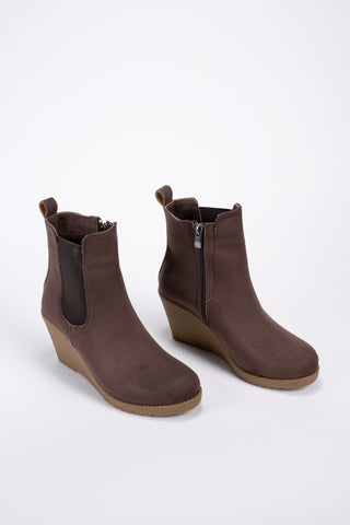 Kadın Dolgu Topuklu Lastikli  Fermuarlı Günlük Bot Florea