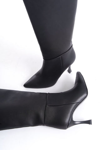 Kadın Sivri Burun İnce Ökçe Çekme Günlük Çizme Sleek